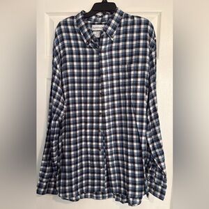 Saddlebred Navy and White Plaid Button Down Shirt